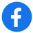 Weißes „f“ auf blauem Kreis, Symbol für Facebook.