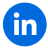 LinkedIn-Logo, ein weißes "in" auf blauem Kreis.