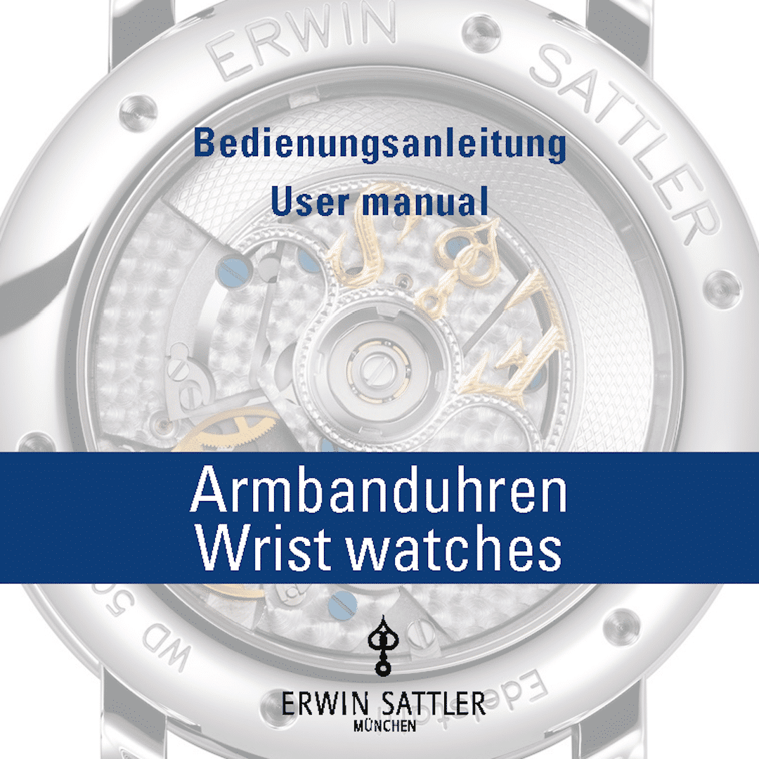 Cover der Bedienungsanleitung für Armbanduhren von Erwin Sattler